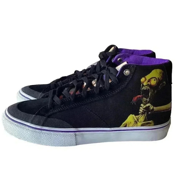Emerica Mens 8 Skateboard Shoes Omen Hi X Dinosaur Jr Black/Purple NEW - Picture 7 of 9